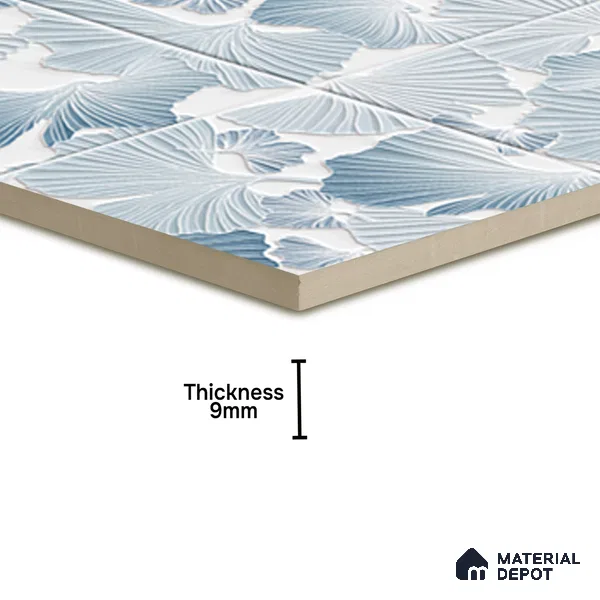 Floral Wall Tile TL 07244 B Florina 1006 1 ft x 1 ft Ceramic Glossy Finish - 9 mm  | 2 mm Spacer is Mandatory | Please Expect a Slight Variation of Pattern (Sample)